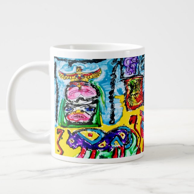 20 OZ—ABSTRACT PURPLE BUFFALO LARGE COFFEE MUG (Left)