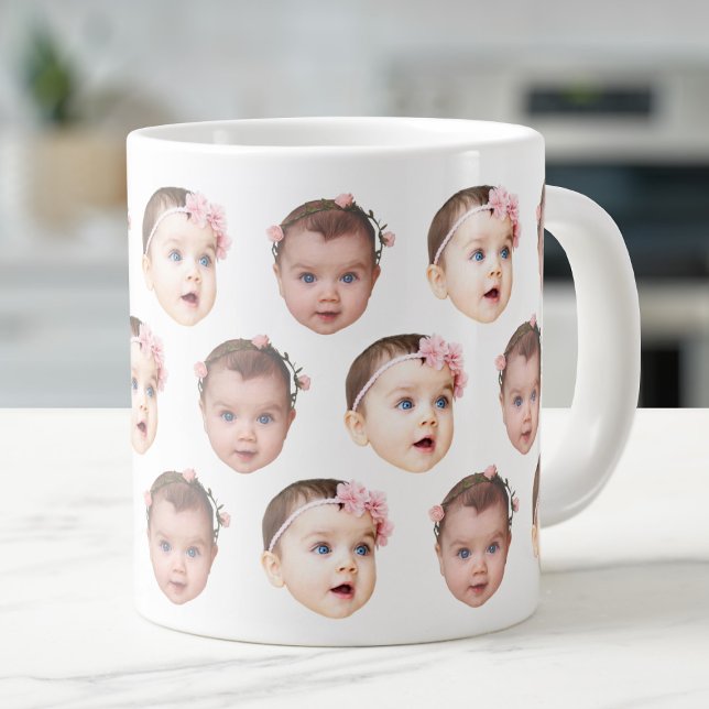 20 Oz Jumbo Baby Face 2 Photos Speciality Large Coffee Mug (Creator Uploaded)