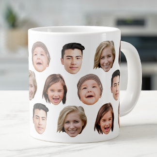 20 Oz Jumbo Family Face 4 Photos Speciality Large Coffee Mug
