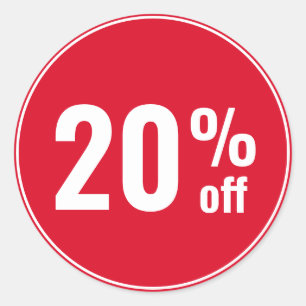 20 Percent off Discount Sale Classic Round Sticker