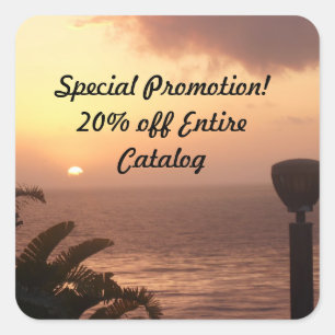 20 Percent Off - Ocean View Square Sticker