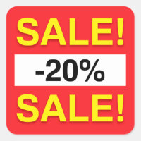 20 percent sale discount stickers
