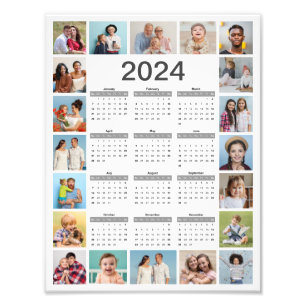 20 Photo Collage 2024 Calendar Photo Enlargement