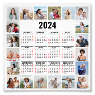 20 Photo Collage 2024 Year At A Glance Calendar