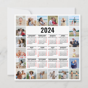 20 Photo Collage 2024 Year At A Glance Calendar Card