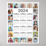 20 Photo Collage 2024 Year At A Glance Calendar Poster<br><div class="desc">Create your own, Year At A Glance Calendar, Photo Collage for Christmas, Birthdays, Weddings, Anniversaries, Graduations, Father's Day, Mother's Day or any other Special Occasion, with our easy-to-use design tool. Add your favourite photos of friends, family, vacations, hobbies and pets and you'll have a stunning, one-of-a-kind photo collage. Our custom...</div>