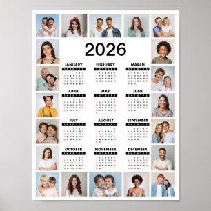 20 Photo Collage 2024 Year At A Glance Calendar Poster