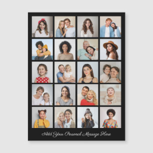 20 Photo Collage Add Your Greeting Magnetic Card