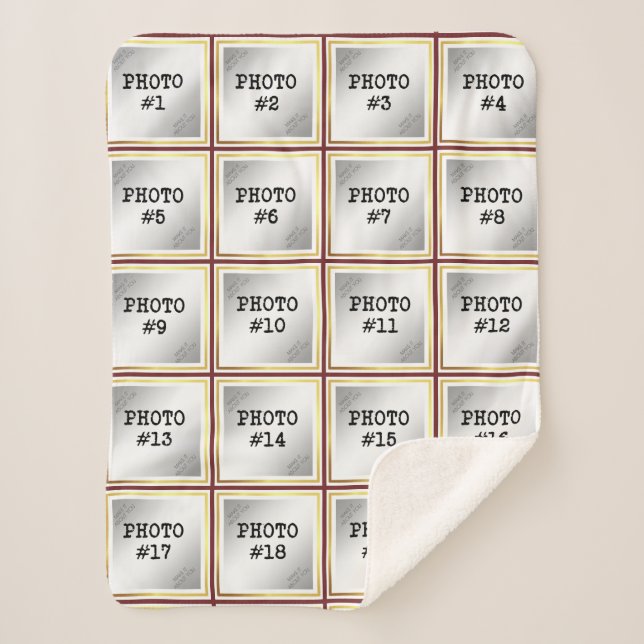20 Photo Collage, Changeable Background (SM only) Sherpa Blanket (Front)