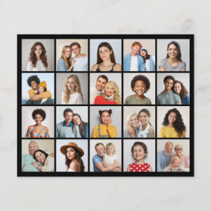20 Photo Collage Editable Colour Card/Paper Sheet