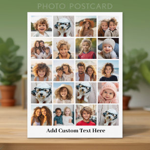 20 Photo Collage - Grid with Text - white Postcard