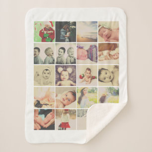 20 Photo Collage Personalised Sherpa Blanket