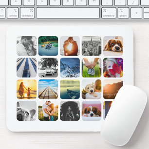 20 Photo Grid Template Collage Rounded Frame Mouse Mat
