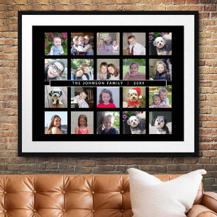 20 Photo Template Collage with Custom Text Poster