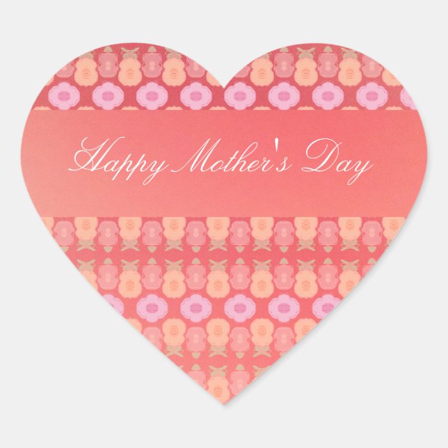 20 Piece Heart Shape Mothers Day Stickers (Front)