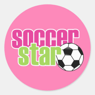 20 Pink Soccer Stickers