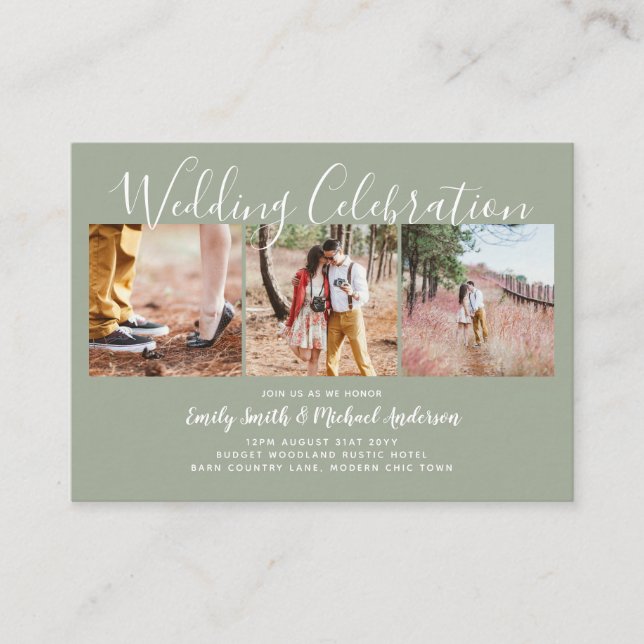 20 Quality Budget PHOTO Wedding Invites SMALL (Front)