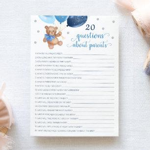 20 Questions About Parents Teddy Bear Card