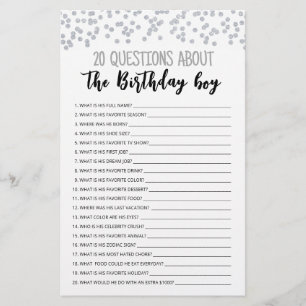 20 Questions About The Birthday Boy Editable Game