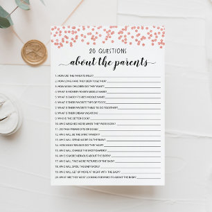 20 Questions about the Parents Baby Shower Card