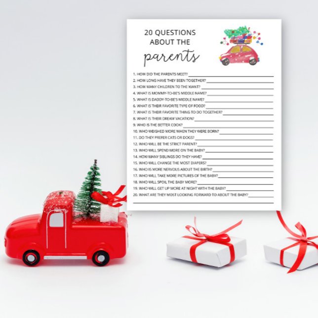 20 Questions about the Parents baby shower game (Creator Uploaded)