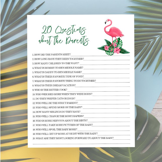 20 Questions about the Parents - baby shower game (Creator Uploaded)