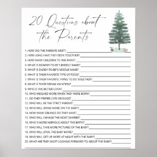 20 Questions about the Parents baby shower game Poster