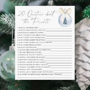 20 questions parents - Winter Baby Shower Game