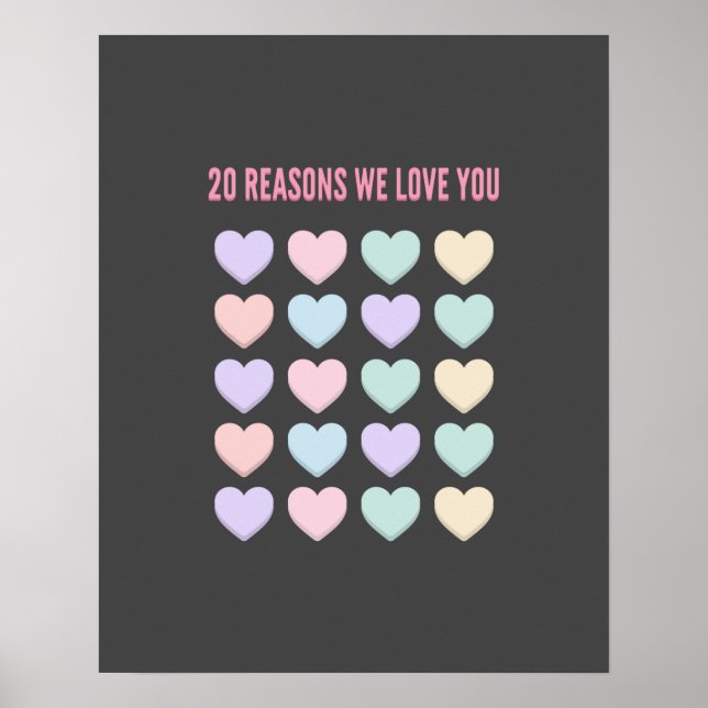 20 reasons we love you - 20th Birthday Gift Poster (Front)