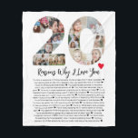 20 Reasons Why I Love You 20th Birthday Collage Fleece Blanket<br><div class="desc">Celebrate love and create lasting memories with this Reasons Why I Love You Photo Collage. This customisable template allows you to craft a heartfelt and personalised gift that's perfect for various occasions, from wedding anniversaries to birthdays, Valentine's Day, or just because. Reasons Why I Love You - Express your love...</div>