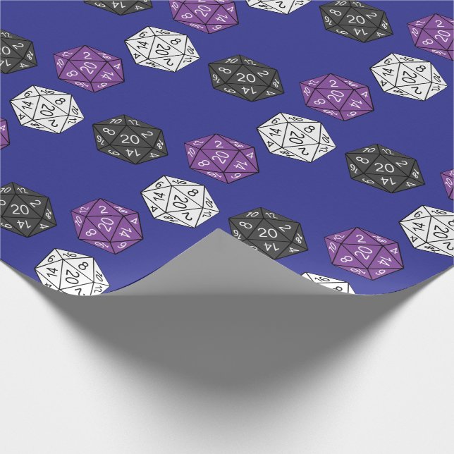 20 Sided Dice DND Games Kids Birthday Party Wrapping Paper (Corner)