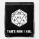 20 Sided Dice Roll Drawstring Bag (Front)