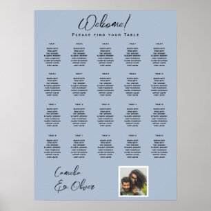 20 Table Dusty Blue PHOTO SEATING Chart