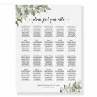 20 Table Eucalyptus Greenery Wedding Seating Chart