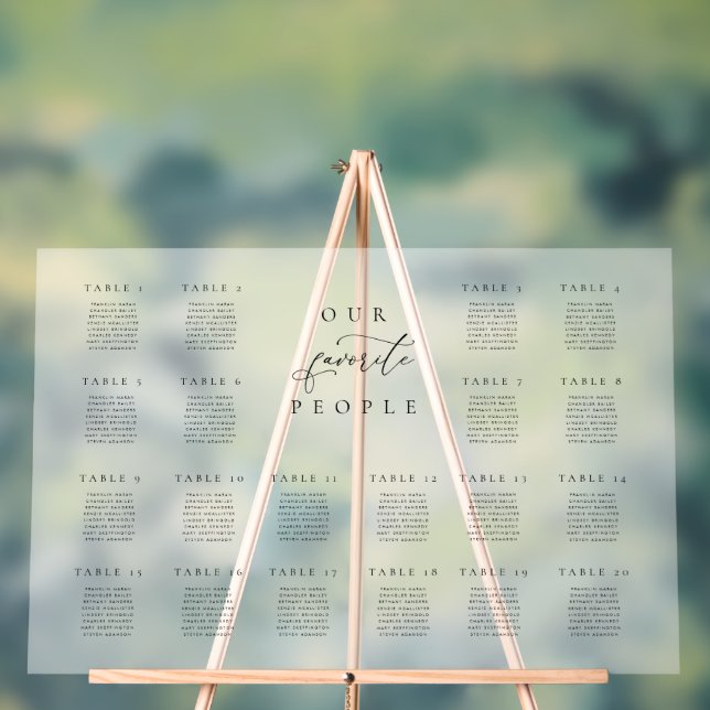 20 Table Frosted Acrylic Seating Chart (Neutral)