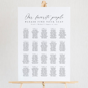 20 Tables Favorite People Acrylic Seating Chart