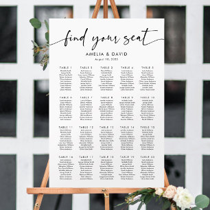 20 Tables Find Your Seat Seating Chart