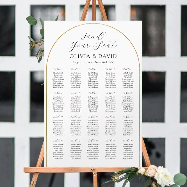 20 Tables Gold Arch Find Your Seat Seating Chart (Creator Uploaded)