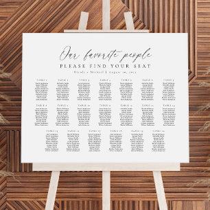20 Tables Our Favourite People Seating Chart Plan