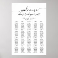 20 Tables Welcome Wedding 200 Guests Seating Chart