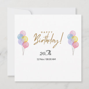 20 Th Birthday Card