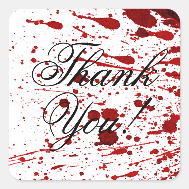 20 Thank You Stickers Blood Splatter Vampire Gothi (Front)