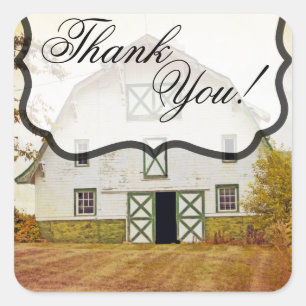 20 Thank You Stickers Sunset Barn Country Rustic F