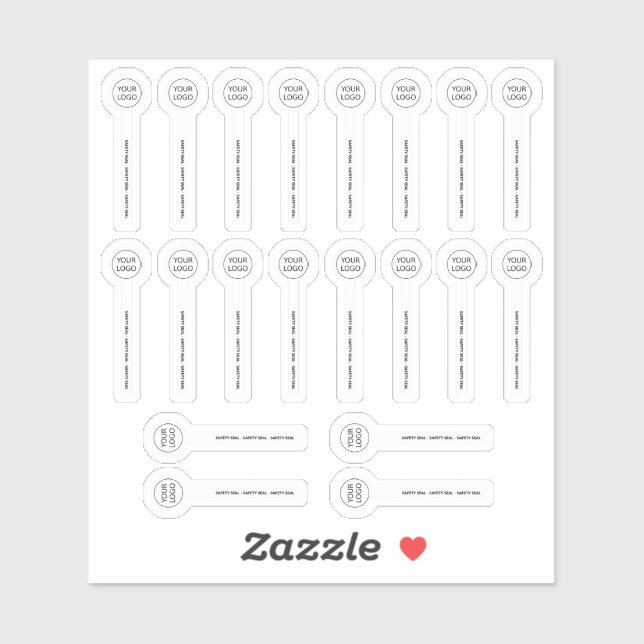 20 Transparent White Lip Balm Safety Seals (Sheet)