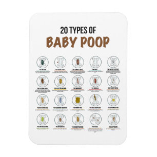 20 Types of Baby Poop Fridge Magnet 3x4