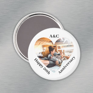20 Wedding Anniversary Couple Keepsake Heart Photo Magnet