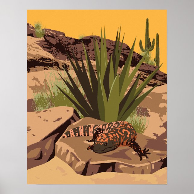 20"x16" Southwest Gila Monster Poster (Front)