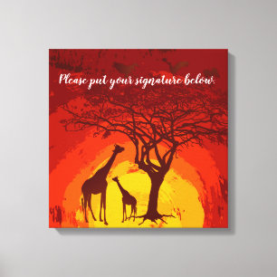 20"x20" Signature Canvas African Safari Giraffe Su Print