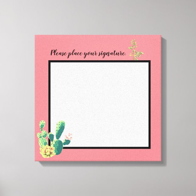 20"x20" Signature Canvas Bohemian Cactus Succulent (Front)