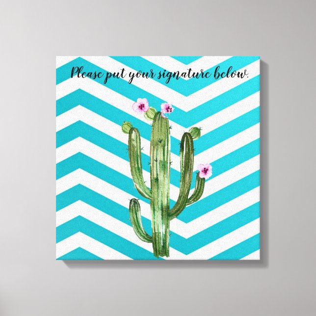 20"x20" Signature Canvas Boho Cacti Cactus Succule (Front)